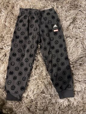 adidas x Marvel Toddler Boys' Gray Logo Jogger Pants
